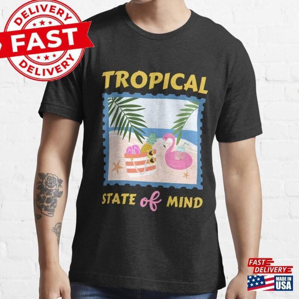 Tropical State Of Mind Summer Patterns With Flamingos T-Shirt